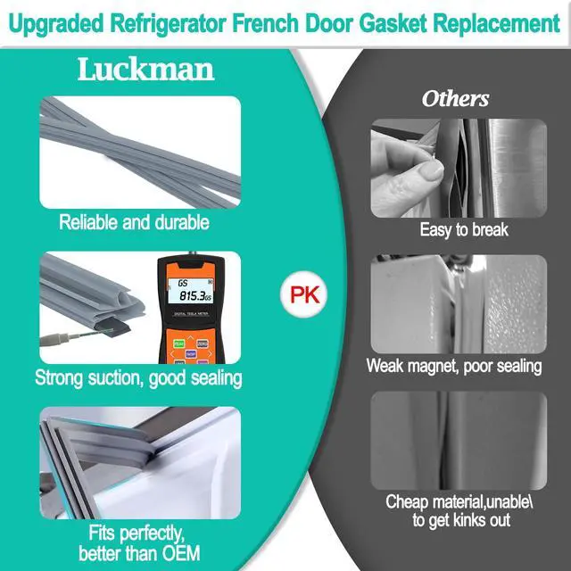 Alt view image 3 of 7 - Upgraded W10830274 Refrigerator Door Gasket for Whirlpool Refrigerator Parts WRX735SDBM00 WRX735SDBH00 W10294127 W10443273 Fridge Door Gasket for KitchenAid Refrigerator Seal KFXS25RYMS0 Fridge Gasket