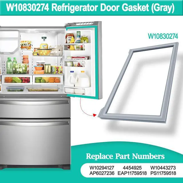 Alt view image 5 of 7 - Upgraded W10830274 Refrigerator Door Gasket for Whirlpool Refrigerator Parts WRX735SDBM00 WRX735SDBH00 W10294127 W10443273 Fridge Door Gasket for KitchenAid Refrigerator Seal KFXS25RYMS0 Fridge Gasket