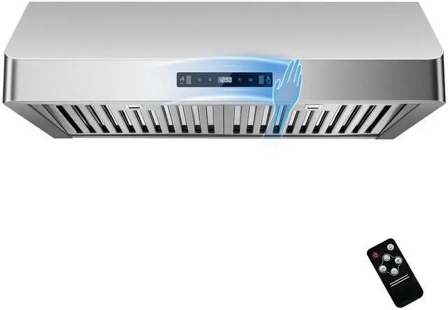 Main image of Under Cabinet Range Hood 30 inch, 900 CFM, Remote Control, Time Setting | Ductless convertible duct, stainless steel, 3-speed fan, Gesture Control, dishwasher safe baffle filters, kitchen vent hood