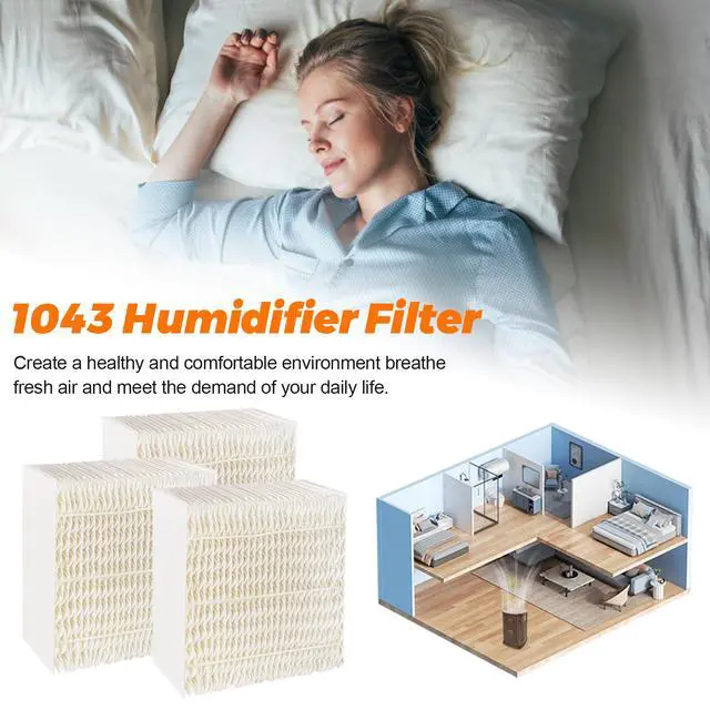 Alt view image 7 of 7 - 1043 Humidifier Wick Filters 3 Pack Replacement for Essick Air AIRCARE EP9500 EP9700 EP9800 EP9R500 EP9R800 821000 826000 826800 831000 &Bemis Space Saver 800 8000 Series Humidifiers