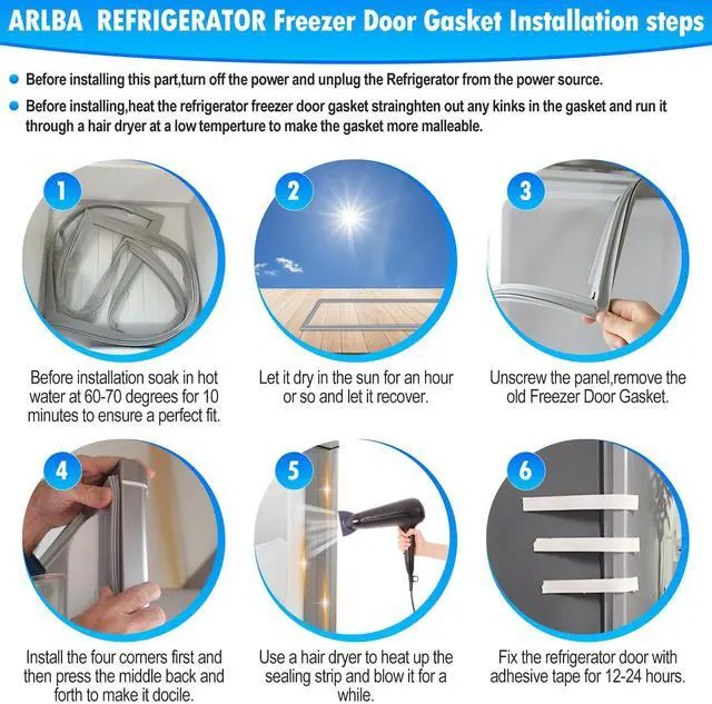 Alt view image 5 of 7 - Upgraded 28.8"x20.9" 241872511 242193211 Refrigerator Freezer Door Gasket Compatible with Frigidaire,Crosley and Kenmore Freezer Door Seal Replace 240542111 3016408 240390705 PS7784008 240514611 Gray