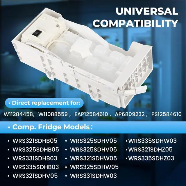 Alt view image 3 of 7 - W11284458 W11088559 Refrigerator Ice Maker Replacement,Replace EAP12584610 AP6809232 PS12584610 (Upgraded OEM Quality) Easy Installation