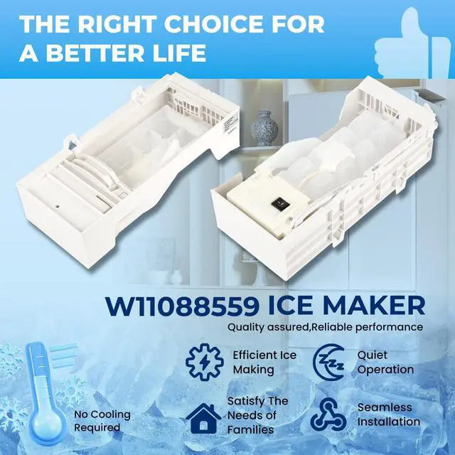 Alt view image 4 of 7 - W11284458 W11088559 Refrigerator Ice Maker Replacement,Replace EAP12584610 AP6809232 PS12584610 (Upgraded OEM Quality) Easy Installation