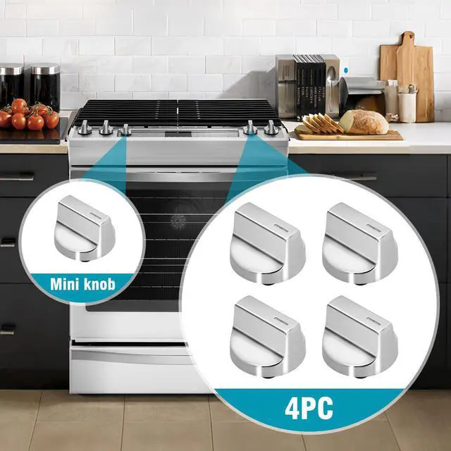 Alt view image 6 of 7 - Stove Knobs for WEG745H0FS0 WEG745H0FS1 WEG745H0FS2 | WEG745H0LZ0 WEG745H0LZ1 WEG745H0FE0 WEG745H0FH0 for Whirlpool Gas Stove- W11458842*4 Knobs & Small W11211501*1 Knob