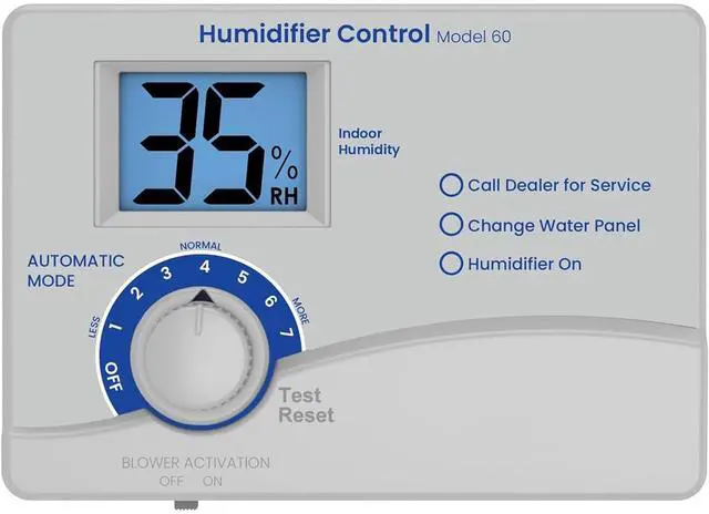 Main image of 60 Whole House Humidifier Control Humidistat with Outdoor Temperature Sensor, Compatible with 400, 500, 600, 700, Automatic Digital Whole House Humidifiers, 24VAC