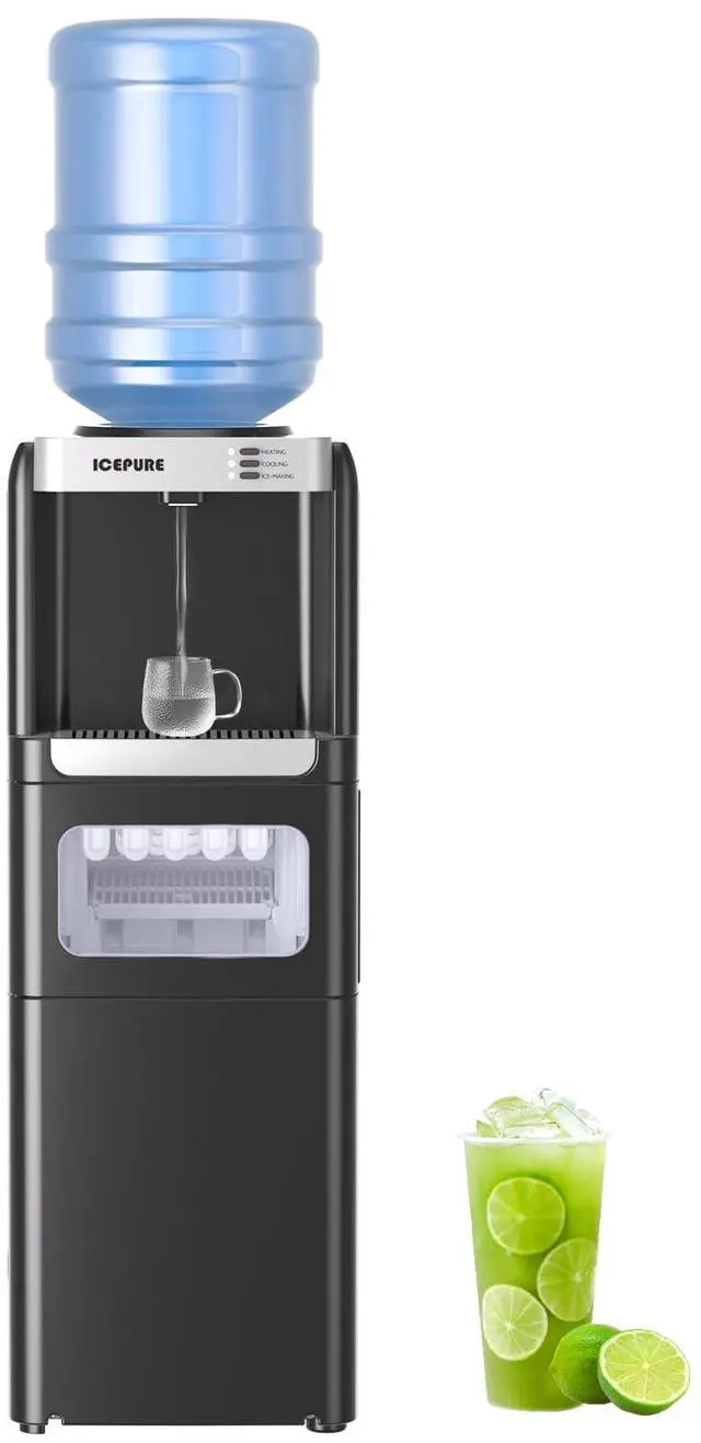 Main image of Water Cooler Dispenser with Build-in Ice Maker, Hot and Cold Water Dispenser with Bullet Ice Maker, 33lbs/24H, Child-Lock,Top Loading