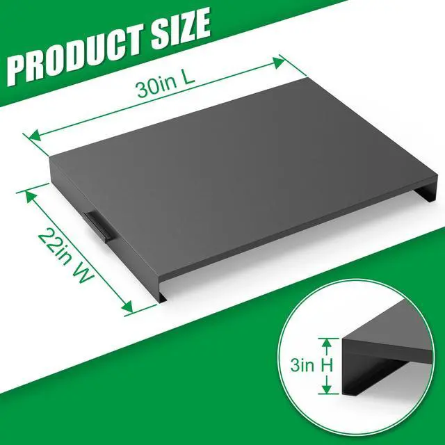 Alt view image 2 of 7 - Stove Top Cover, Heavy Duty Metal Gas Stove Cover Board with Handles, 30"L x 22"W x 3"H Noodle Board for Cooktop, Gas/Electric Stove, Expanding Kitchen Space & Easy to Clean