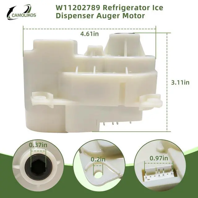 Alt view image 2 of 7 - W11202789 Refrigerator Ice Dispenser Auger Motor Compatible with Whirlpool Kenmore Maytag Kitchen Aid,Replaces W10225313 W11117906 WPW10225313