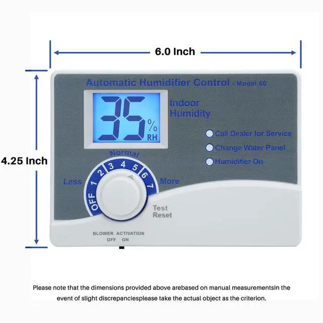 Alt view image 6 of 7 - 60 Whole House Humidifier Control Humidistat with Outdoor Temperature Sensor, Compatible with 400, 500, 600, 700, Automatic Digital Whole House Humidifiers, 24VAC