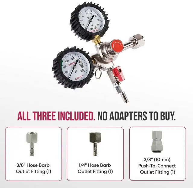 Alt view image 4 of 7 - Gen2 Premium CO2 Regulator for Kegerator - C02 Keg Regulator for Beer | Soda, Bars, Kombucha with Integrated Safety Pressure Relief Valve - CGA320 2YR USA