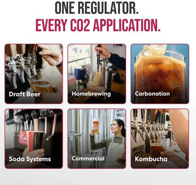 Alt view image 6 of 7 - Gen2 Premium CO2 Regulator for Kegerator - C02 Keg Regulator for Beer | Soda, Bars, Kombucha with Integrated Safety Pressure Relief Valve - CGA320 2YR USA