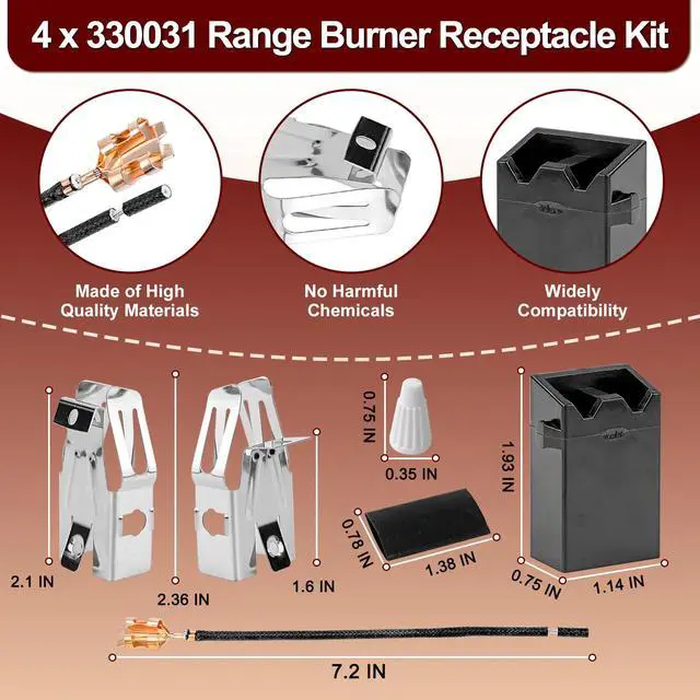 Alt view image 4 of 7 - 5304430149 5304430150 Black Porcelain Drip Pan & MP22YA Electric Range Burner Element Unit Set with 330031 Range Burner Receptacle Kit Compatible with Frigidaire Kenmore Range Oven/Stove by