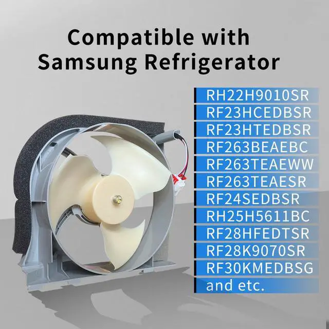 Alt view image 3 of 7 - DA31-00340A DA97-15765A Refrigerator Condenser Fan Motor Assembly - Compatible with Samsung DA97-12842A, DA97-12842D, DA97-15765C, DA31-00278C