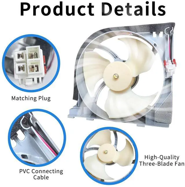 Alt view image 6 of 7 - DA31-00340A DA97-15765A Refrigerator Condenser Fan Motor Assembly - Compatible with Samsung DA97-12842A, DA97-12842D, DA97-15765C, DA31-00278C