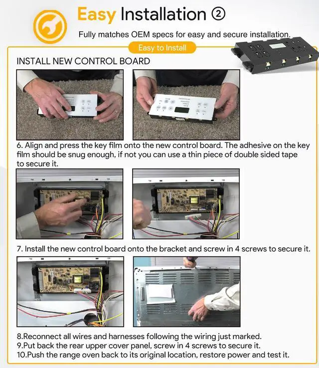 Alt view image 6 of 7 - 316557118 Range Oven Control Board - Replacement for Kenmore Range Clock Timer 316418208 316557108, 120V, 60 Hz, Electronic Clock/Timer Display