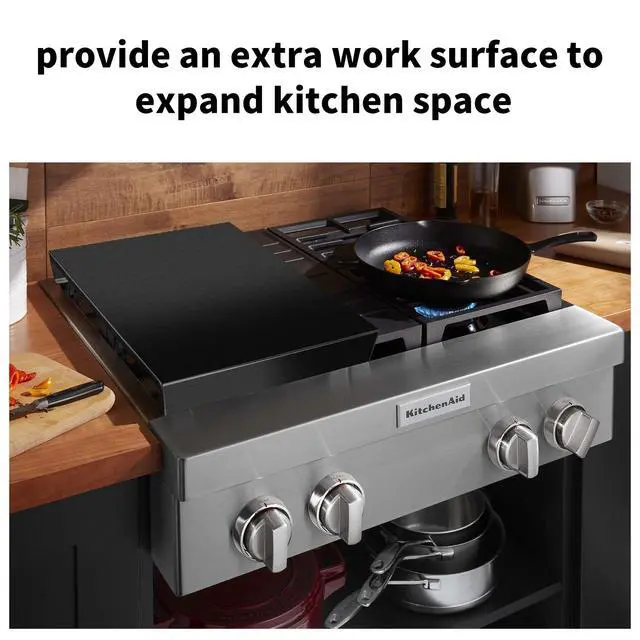 Alt view image 4 of 7 - Gas Noodle Board Stove Cover: 2 IN 1 Gas Stove Top Cover Stainless Steel, Gas Stove Cover Board for Gas and Electric Stove Range Expanding Kitchen Space, Black, Single Size 15"x 22"x3"