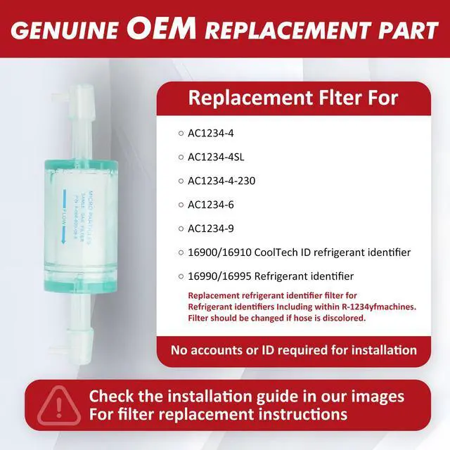 Alt view image 2 of 7 - OEM 16913 Refrigerant Identifier Replacement Filter Compatible Replacement for Robinair 16913 filterFits R-1234yf AC Machines, 16900/16910 CoolTech ID (Plus)
