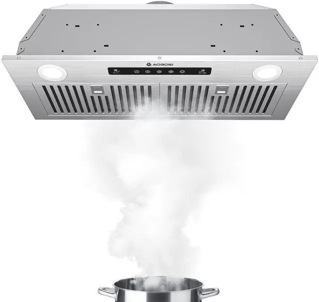 Main image of 30 Inch Range Hood Insert 900 CFM Stainless Steel Vent Hood | Built-in Stainless Steel Vent Hood with Touch/Remote/Gesture Control, timer, LED lights & dishwasher-safe baffle filters