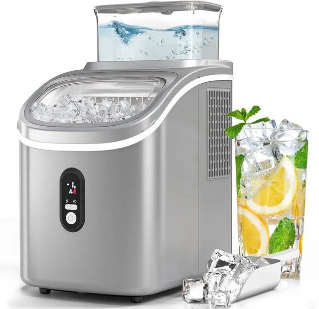 Main image of Countertop Ice Cube Maker Machine with External Water Tank,16Pcs/5Mins,34Lbs/Day,2 Ways to Add Water,Portable Compact Small Ice Maker with Self-Cleaning,Perfect for Home/Kitchen/Camping/RV