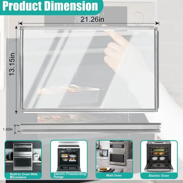 Alt view image 4 of 7 - WB56X22160 Range Oven Inner Door Glass, Window Pack Assembly, Double-Layer Glass, Replacement part number: WB55T10154, WB56T10152, WB56X26391, 3379163, Compatible for GE Range/Electric Oven/Wall Oven