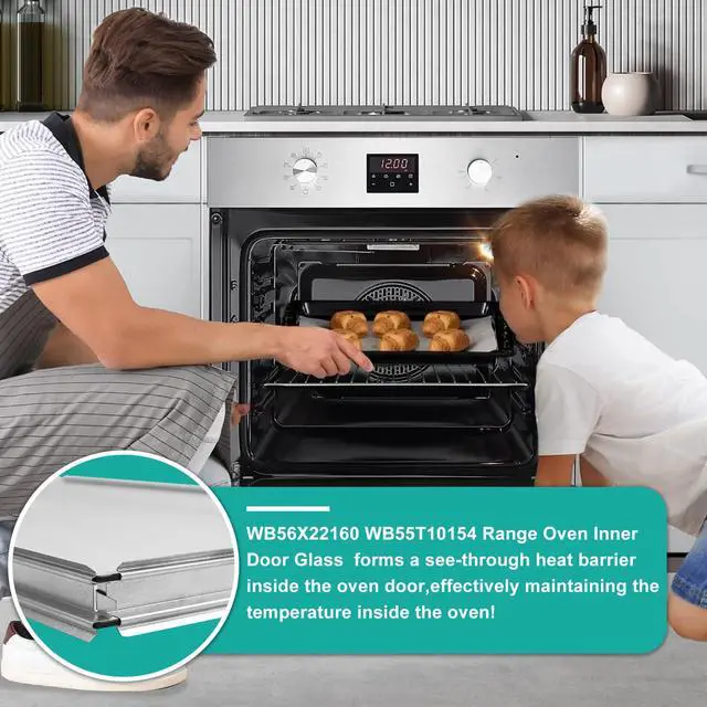 Alt view image 7 of 7 - WB56X22160 Range Oven Inner Door Glass, Window Pack Assembly, Double-Layer Glass, Replacement part number: WB55T10154, WB56T10152, WB56X26391, 3379163, Compatible for GE Range/Electric Oven/Wall Oven
