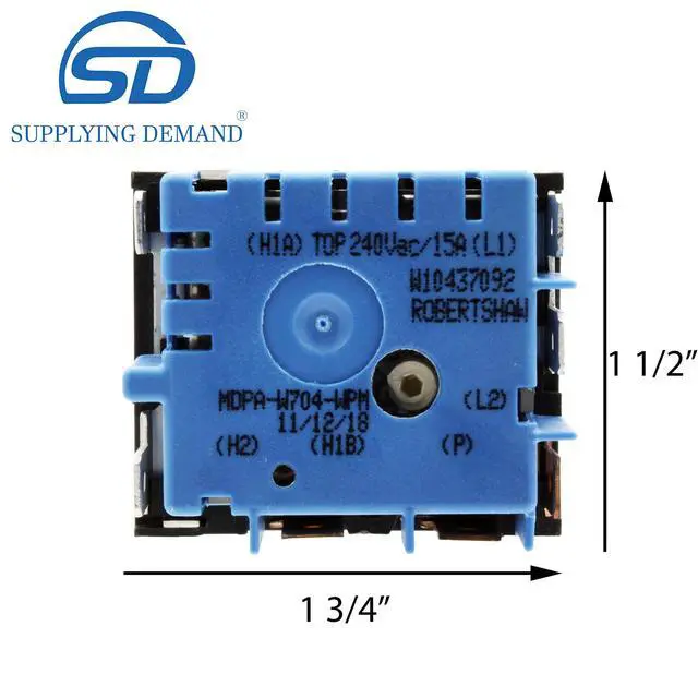 Alt view image 3 of 5 - W10857622 W10437092 Electric Range Cooktop Infinite Control Switch Replacement Model Specific Not Universal