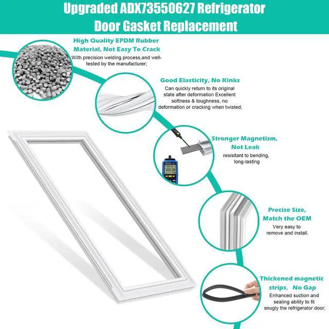 Alt view image 5 of 7 - UPGRADED ADX73550627 Refrigerator Door Gasket Replacement for LG Refrigerator Door Seal LFX28968D, LFXS26566S, LMXS27676D French Door Refrigerator Seal for Kenmore Fridge Door Gasket Right Side