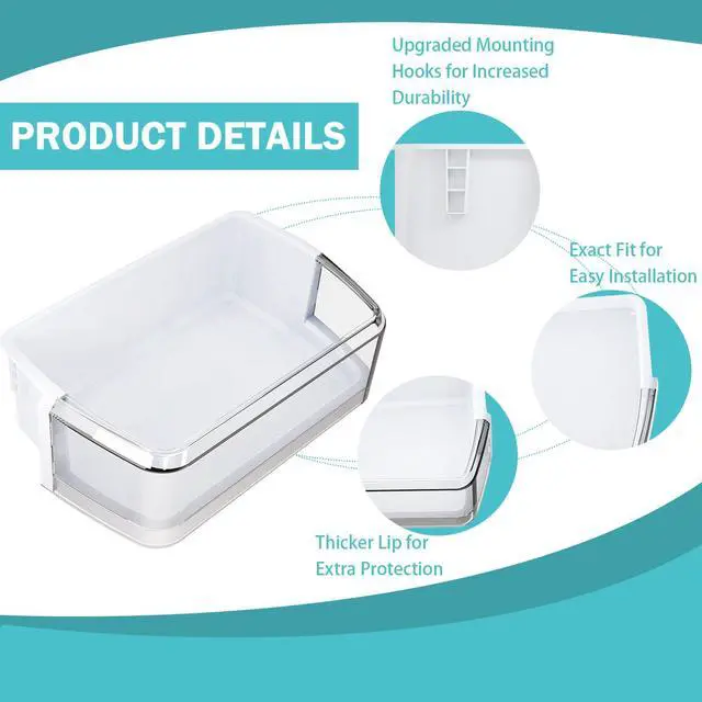 Alt view image 3 of 6 - UPGRADED DA97-06419C Refrigerator Door Shelf Basket Bin(Right Side) Replaces DA63-04316, DA63-04314, PS4174247AP4567198, Compatible with sam sung Refrigerator Right Side door2PACK