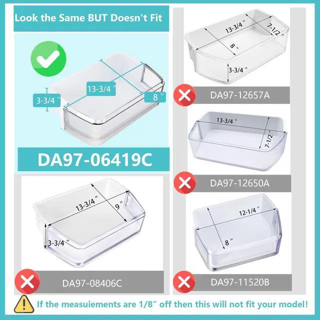 Alt view image 5 of 6 - UPGRADED DA97-06419C Refrigerator Door Shelf Basket Bin(Right Side) Replaces DA63-04316, DA63-04314, PS4174247AP4567198, Compatible with sam sung Refrigerator Right Side door2PACK