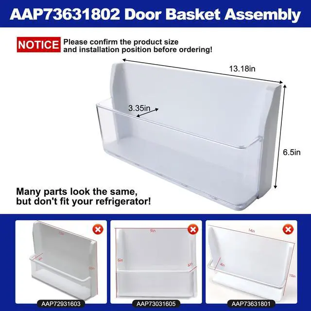Alt view image 2 of 7 - AAP73631802 Refrigerator Door Shelf Bin Assembly Compatible With LG Left Bottom Door Shelf Bin LFXS26973S LMXS27626S LFX28968ST LMXS27626D, Door Basket Assembly Replace AP5673820 2652338 PS7786030