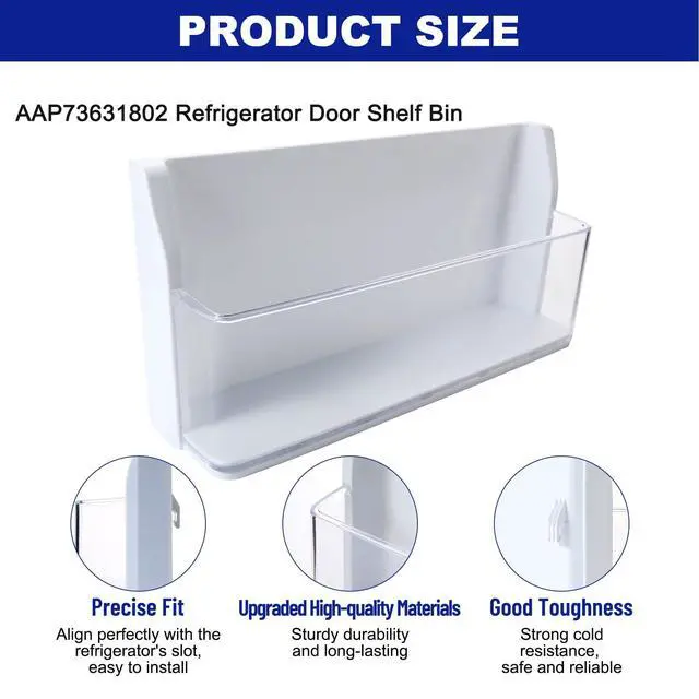 Alt view image 7 of 7 - AAP73631802 Refrigerator Door Shelf Bin Assembly Compatible With LG Left Bottom Door Shelf Bin LFXS26973S LMXS27626S LFX28968ST LMXS27626D, Door Basket Assembly Replace AP5673820 2652338 PS7786030