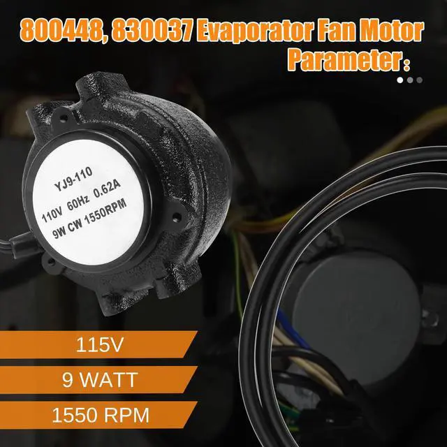 Alt view image 5 of 7 - 800448 Evaporator Fan Motor Replaces 830037, Compatible with TR/UR Refrigerator, 115 Volts 9 Watts 1550 RPM 800448 830037 Condenser Fan Motor, Strong Horse Power 800448, 830037 Evaporator Motor