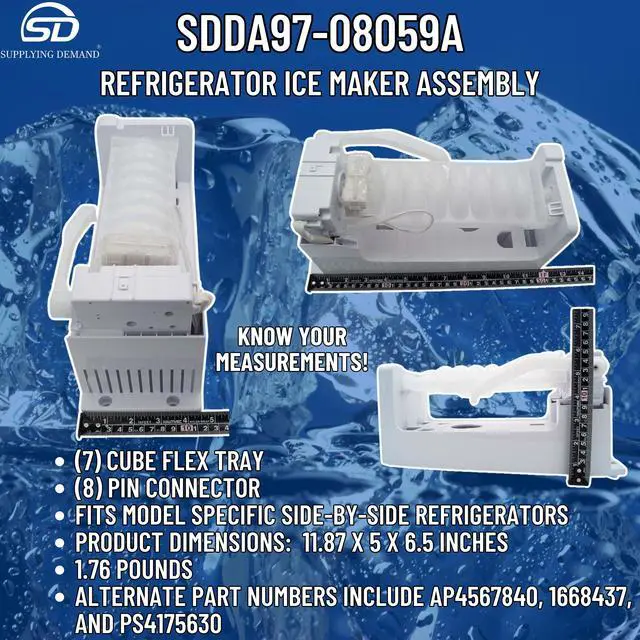 Alt view image 4 of 7 - DA97-08059A Refrigerator Ice Maker Assembly Replacement Model Specific Not Universal
