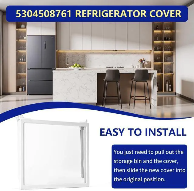 Alt view image 6 of 7 - 5304508761 Refrigerator Crisper Drawer Cover Compatible with Frigidaire FPBC2277RFB FGHB2866PFJA FGHD2368TF8 LGHD2369TF8, 5304508761 Refrigerator Cover Replace AP6230509 5304519463 PS12071178