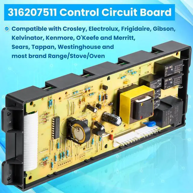 Alt view image 2 of 7 - 316207511 Range Stove Oven Control Board Replacement for Frigidaire Electrolux Kenmore Kelvinator Tappan Sears Electronic Clock/Timer Display Repair Upgrade 316207531 316557511 AP3561834