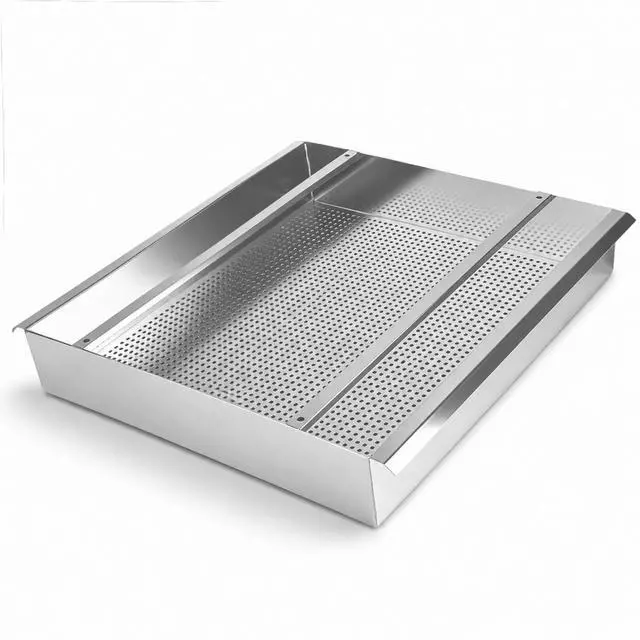 Main image of Commercial Pre Rinse Basket for Restaurant Sink 19 3/8" x 19 3/8" x 3.5" Heavy Duty Stainless Steel Pre Rinse Basket with Slides for Dishwashing Station Kitchen Scrap Food Waste Strainer