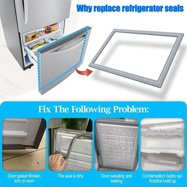 Alt view image 7 of 7 - Upgrade 34.84"x23.82" DA63-06541D Refrigerator Freezer Door Gasket Compatible with Samsung Refrigerator Freezer Door Seal Gasket Replace DA63-06541A 3960658 AP5797422 PS8761579 EAP8761579 PD00025146