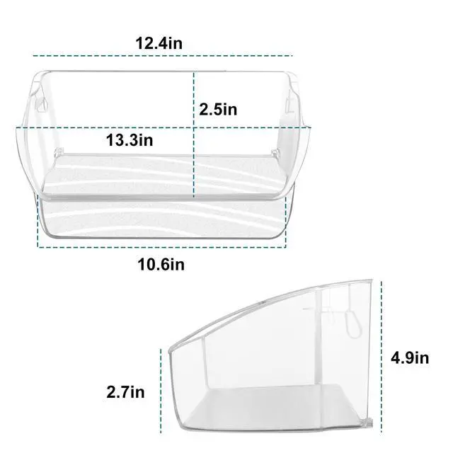 Alt view image 2 of 7 - 2PACK UPGRADED 242079701 Refrigerator Door Bin Compatible with 242011501 Door Bin Replacement Parts 242011504 242011503 AP5270343 EAP3497801 LGHD2369TF FGHB2868TF FFHB2750TS Door Bin by