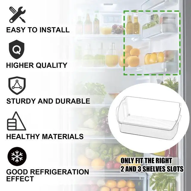 Alt view image 5 of 7 - 2PACK UPGRADED 242079701 Refrigerator Door Bin Compatible with 242011501 Door Bin Replacement Parts 242011504 242011503 AP5270343 EAP3497801 LGHD2369TF FGHB2868TF FFHB2750TS Door Bin by
