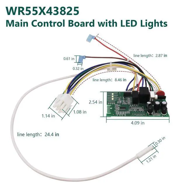Alt view image 2 of 7 - WR55X43825 Main Control Board with LED Lights Compatible with GE Hotpoint Refrigerator Replace WR55X31087 WR55X32405 WR55X33565 WR55X33566