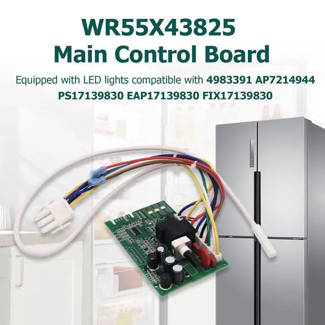 Alt view image 5 of 7 - WR55X43825 Main Control Board with LED Lights Compatible with GE Hotpoint Refrigerator Replace WR55X31087 WR55X32405 WR55X33565 WR55X33566