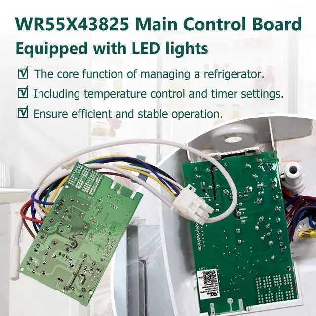 Alt view image 6 of 7 - WR55X43825 Main Control Board with LED Lights Compatible with GE Hotpoint Refrigerator Replace WR55X31087 WR55X32405 WR55X33565 WR55X33566