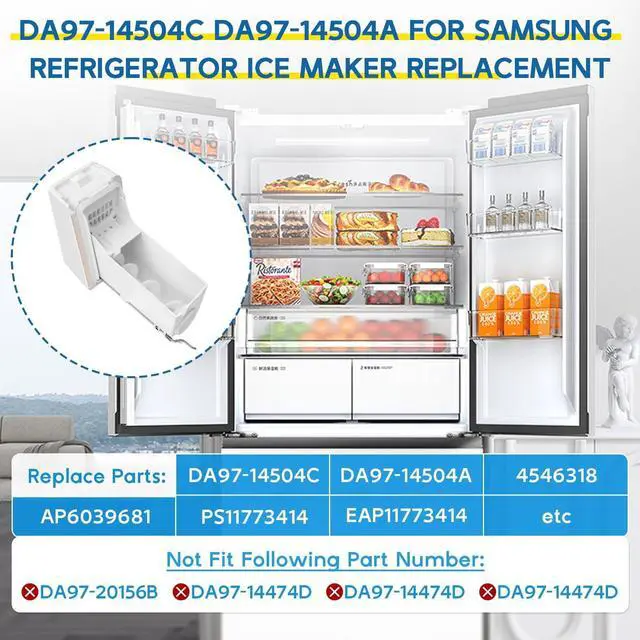 Alt view image 4 of 7 - Upgraded DA97-14504C Refrigerator Ice Bucket Replacement for Samsung Refrigerator Ice Maker Replacement Ice Container Ice Tray Assembly RF23J9011SR, RF23HTEDBSR, RF22KREDBSR Ice Bin