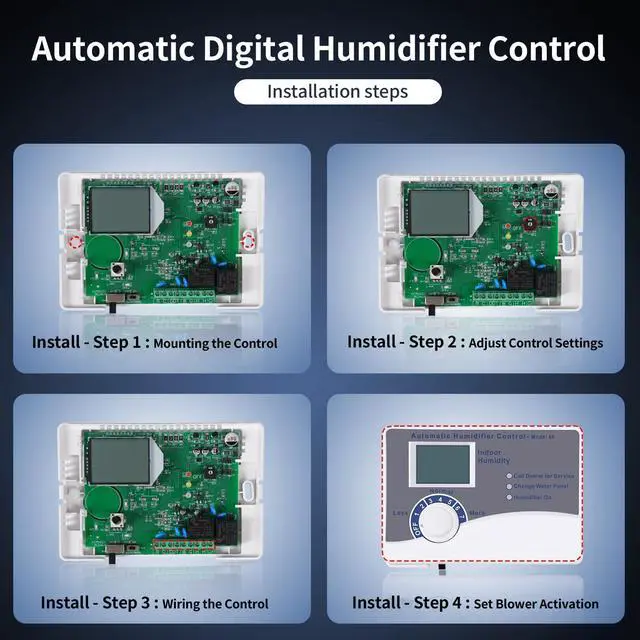 Alt view image 6 of 6 - 60 Humidifier Control Humidistat compatible with AprilAire 400 500 600 700 | Whole Home Dehumidifiers Replacement for AprilAire 60, 24VAC Digital Wall Mount, Water Treatment Systems