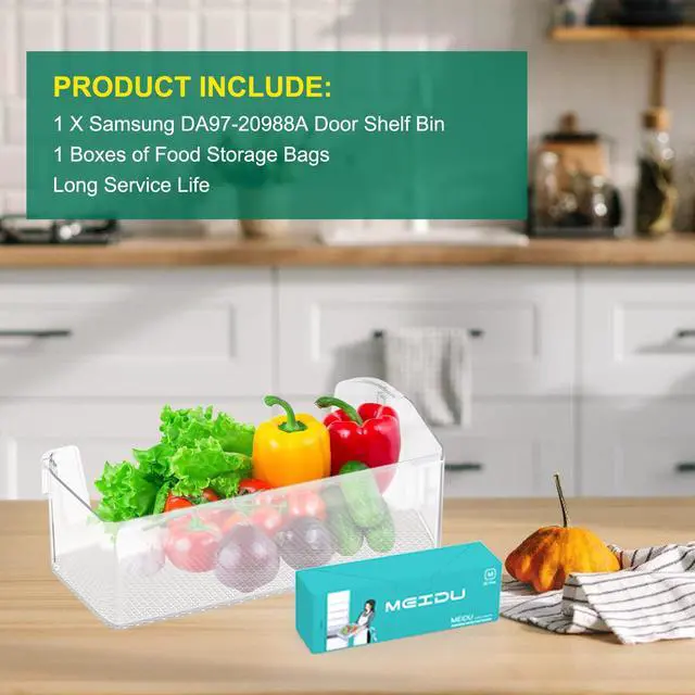 Alt view image 7 of 7 - UPGRADED DA97-20988A Refrigerator Door Bin Shelf Replacement for Samsung Refrigerator Right Door Shelves Parts RF27T5501SR, RF27T5501SG, RF28T5F01SR, RF28T5F01SG Fridge Shelf