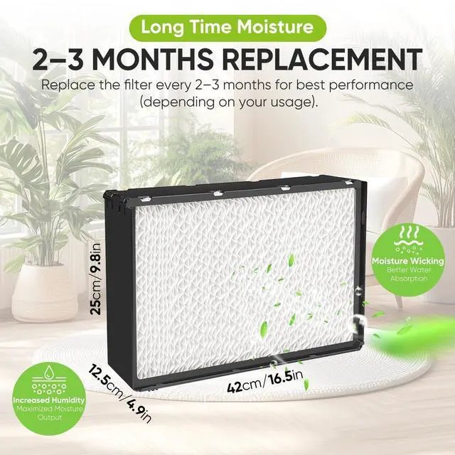 Alt view image 2 of 7 - 1041 Replacement Humidifier Filter Wick for Aircare, Replacement Filter Fit for AIRCARE Essick Air 427 300, 447 400HB, 4D7 Series, 4DTS Series, 696 Series, 697 Series, ED11 Series Humidifiers (2 Pack)