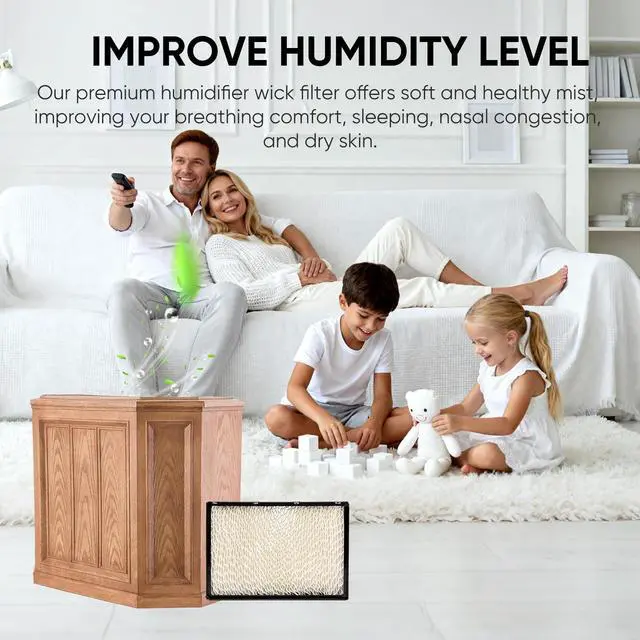 Alt view image 7 of 7 - 1041 Replacement Humidifier Filter Wick for Aircare, Replacement Filter Fit for AIRCARE Essick Air 427 300, 447 400HB, 4D7 Series, 4DTS Series, 696 Series, 697 Series, ED11 Series Humidifiers (2 Pack)
