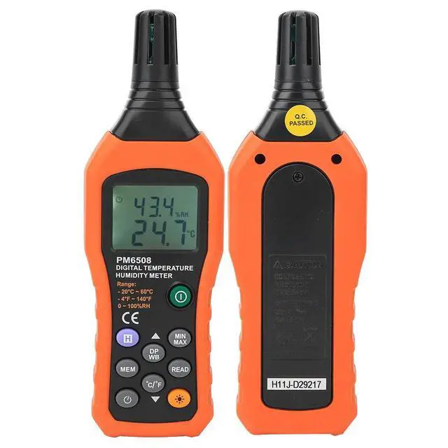 Alt view image 7 of 7 - Digital Humidity and Temperature Meter MS6508 Handheld Portable Thermometer Humidity Gauge Meter Monitor with Dew Point and Wet Bulb Backlight LCD Display for Daily Life Industry Agriculture