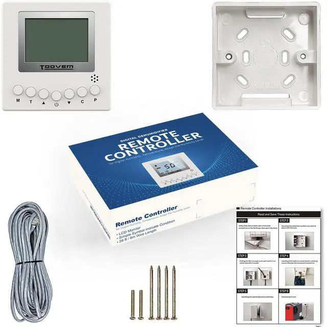 Alt view image 6 of 7 - Remote Controller for Digital Humidity, Temperature, Adapt the Humidity Level, for Crawl Space Basement Dehumidifier Guardian SN35P SN55 SN65 SN90 SNS90 SNS100 SNS120 Hurricane 140P, White
