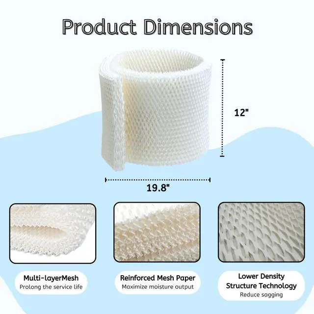 Alt view image 3 of 5 - MAF1 Super Humidifier Wick Filter Replacement for Aircare Air-care MA1200, MA1201, MA0950 Kenmore EF1 14906, 14410, 14411, 15412, 29979, 29980, 29981, 29982. 6 Pack